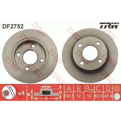 Afbeelding van Trw Remschijf DF2752