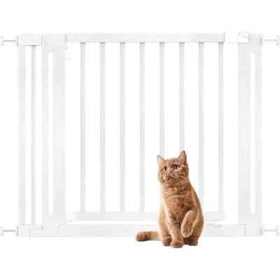 Afbeelding van Bettacare Houten Elegance Hondenhek, Wit, 97cm 105cm, Drukplaats Beveiligingshek, 65cm Extra Brede Deuropening, Hondenhek voor Puppy, Hond en Huisdier