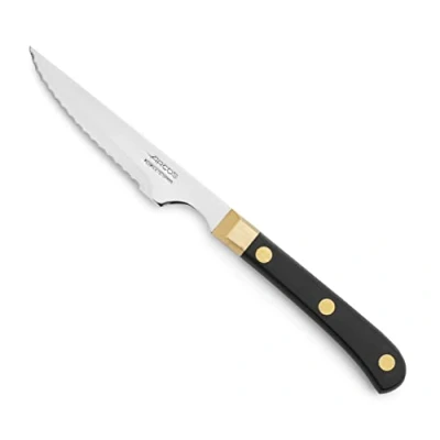 Afbeelding van Arcos 375000 tafelmes steakmes lemmet nitrum roestvrij staal 115 mm handgreep polyoxymethyleen (POM) kleur zwart en goud