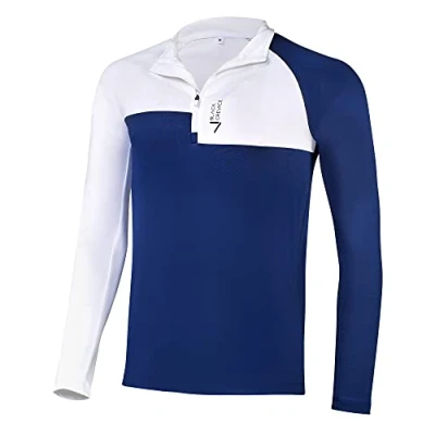 Afbeelding van Black Crevice Functioneel herenshirt met ritssluiting, wit/marineblauw, XL