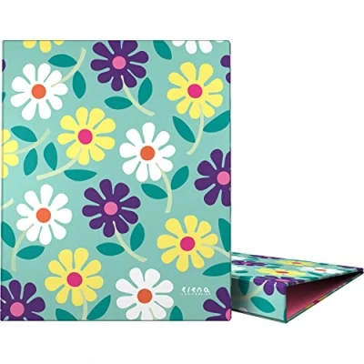 Afbeelding van Grafoplás Schoolmap A4, 4 gemengde ringen 25 mm, Elena Corredoira collectie, bloemen, voelt zacht aan, FSC gecertificeerd
