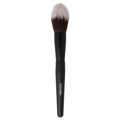 Afbeelding van DESSINES MakeUp kwast, veganistisch, professionele kwast van natuurlijk houten handvat, contour , rouge highlighter, blender, kabuki (zwart/onyx) (poeder TU777)