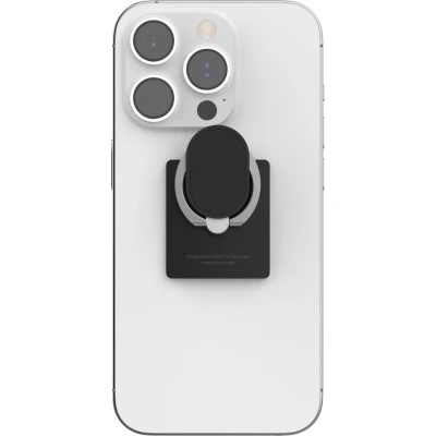 Afbeelding van iRing Original Hook Set Telefoon Ring Telefoonhouder &amp; Standaard Sterke hechting Herbruikbare lijm 360 graden rotatie 180 kantelfunctie Mat Zwart