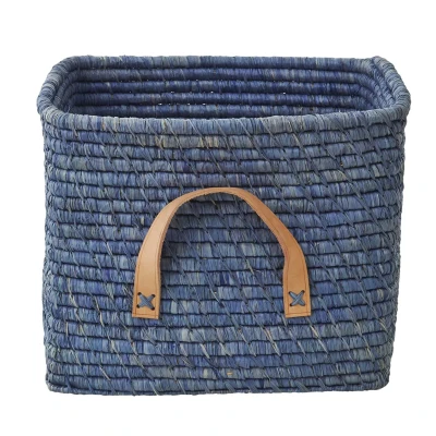 Afbeelding van Rice raffia opbergmand Blauw