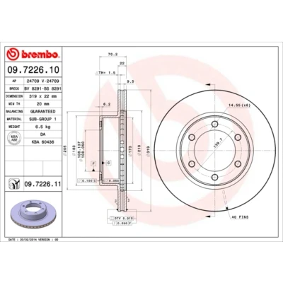Afbeelding van Brembo Remschijf 09.7226.11