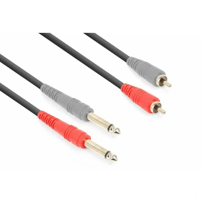 Afbeelding van Vonyx audiokabel voor live mixer, versterker, etc. 2x jack mono naar