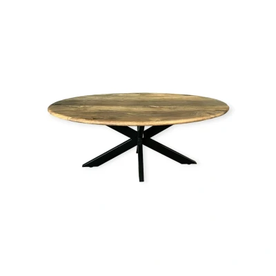 Afbeelding van Zita Home salontafel 120cm mango ovaal met ronde rand 45cm hoog