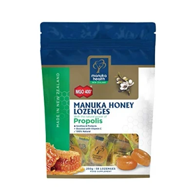 Afbeelding van Manuka Health MGO400 Plus honing zuigtabletten met propolis, 250 g