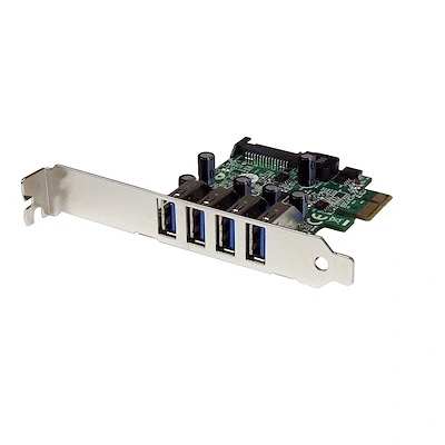 Afbeelding van StarTech.com 4 poorts PCI Express PCIe SuperSpeed USB 3.0 controllerkaartadapter met UASP SATA voedi