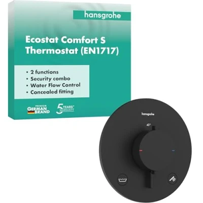 Afbeelding van hansgrohe Ecostat Comfort S inbouwthermostaat voor 2 verbruikers met geïntegreerde zekeringcombinatie, 33718670