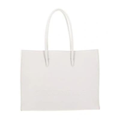Afbeelding van COCCINELLE Leren Handtas Myrtha Maxi Log Handbag Grained Leather Blanco Crème