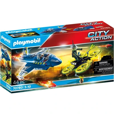 Afbeelding van Playmobil CITY Action Politiejet Drone Achtervolging Miniaturen voor kinderen, Maat: One Size, Multi coloured