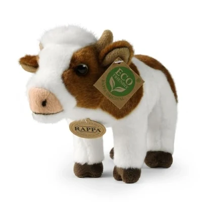 Afbeelding van Rappa ECO knuffel koe 23 cm realistische van recyclede PET flessen bruin, wit