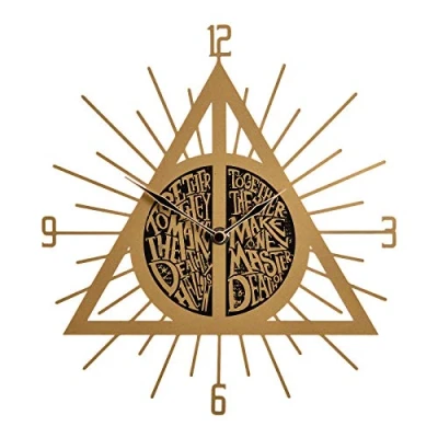 Afbeelding van Harry Potter wandklok Deathly Hallows symbool 26,5x29x3,5cm metaal plastic