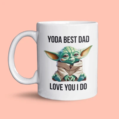 Afbeelding van NietMokken.nl Grappige mok Yoda Best Dad met Baby Vaderdagcadeau 325ml keramiek Aan beide zijden bedrukt Vaatwasser en magnetronbestendig Vaderdag kado Papa beker