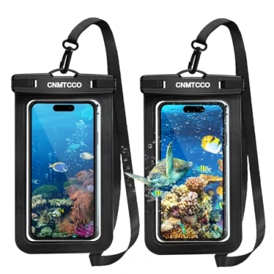 Afbeelding van CNMTCCO waterdicht telefoonhoesje, 2 stuks IPX8 universeel zwemmen onderwater telefoonhoesje met sleutelkoord voor iPhone 14 13 12 11 Pro Max XS XR X Samsung S20 S21 S22, tot 17 cm