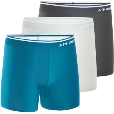 Afbeelding van FM London 3 PACK Onderbroeken, Heren, Maat: XL, Charcoal green grey