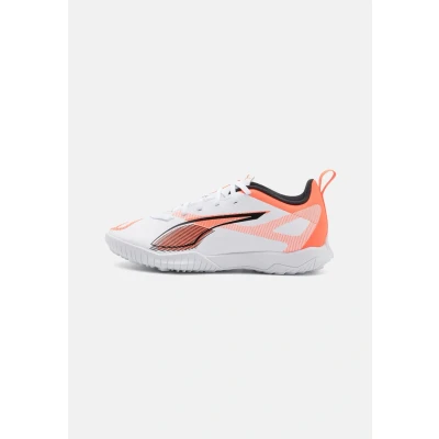 Afbeelding van Puma Ultra 5 PLAY TT JR Unisex Voetbalschoenen voor kunstgras kinderen, Maat: 38, White/black/glowing red Textiel/ synthetisch