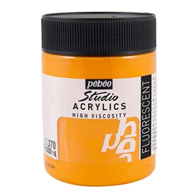 Afbeelding van Pébéo Acryl fijne studio kunststoffen meerlaagse verf voor je creativiteit acrylverf fluorescerend oranje 500 ml