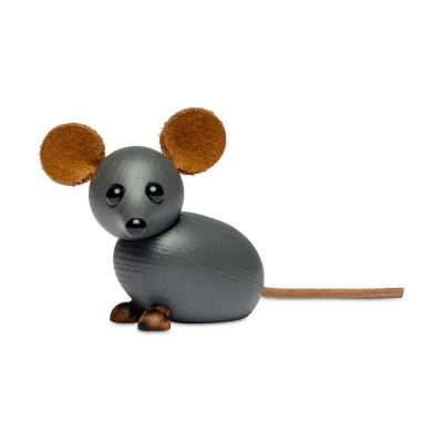 Afbeelding van Spring Copenhagen Wooden Figure Animal Mouse &quot;The House Mouse&quot; 25g H4.5W5.8xL5.5cm (made in Vietnam) speelgoedfiguur kinderen en volwassenen