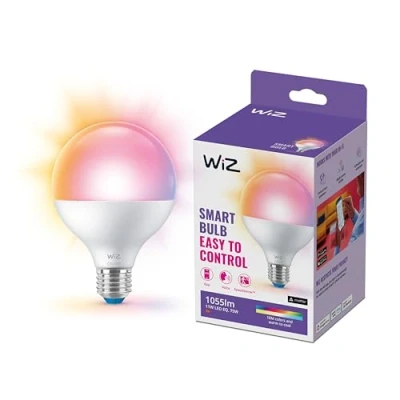 Afbeelding van WiZ 08720169072275 LED lamp Energielabel F (A G) E27 Globe 11 W = 75 Warmwit tot koudwit (Ø x h) 95 mm 139 Besturing via App 1 stuk(s)