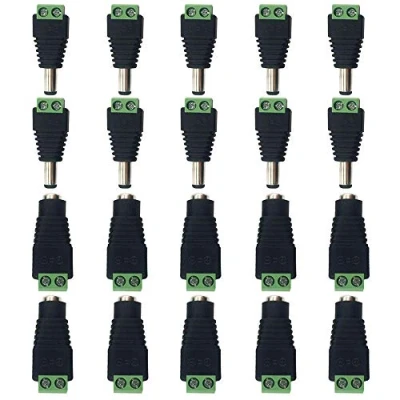 Afbeelding van GTIWUNG 10 Paar 5.5 mm x 2.1 DC 12 V mannelijke en vrouwelijke power connector Adapters Socket voor CCTV bewakingscamera Beveiligingssysteem LED licht