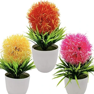 Afbeelding van Fycooler Kunstpotplanten, buxus, vormsnijplanten, groen gras, groene balboom, kunstmatige vormsnede, struiken, kunstplanten, voor interieurdecoratie, kantoordecoratie
