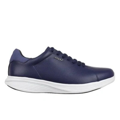 Afbeelding van MBT Kuni Lace Up sportschoenen voor dames, moderne stijl, anatomisch en comfortabel, fysiologische schoenen, comfort stabiliteit met gebogen zool, sneakers veters, marineblauw, 40.5 EU