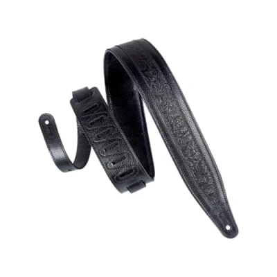 Afbeelding van Levy&#039;s Leren 2.5 &quot;kledingstuk lederen gitaar riem Florentijnse Emboss Design; Zwart (M317FG BLK)
