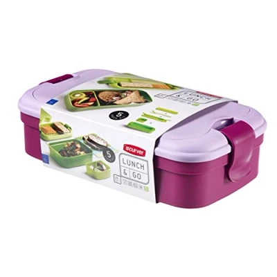 Afbeelding van Curver Lunch&amp;Go Lunchbox met Bestek Paars