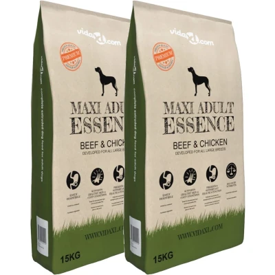 Afbeelding van vidaXL Premium hondenvoer Maxi Adult Essence Beef &amp; Chicken 30 kg 2 st