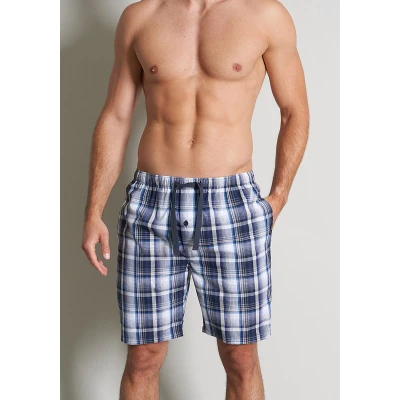 Afbeelding van Gotzburg heren pyjama of loungebroek donkerblauw geruit