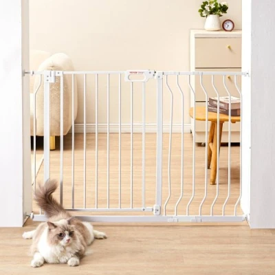 Afbeelding van VEVOR Veiligheidshek, uittrekbaar, 75 123 cm, hoogte 76 automatische sluiting, zonder boren, grote opening, 533 mm tot 180 graden, hekken voor kinderen en honden, hal binnen