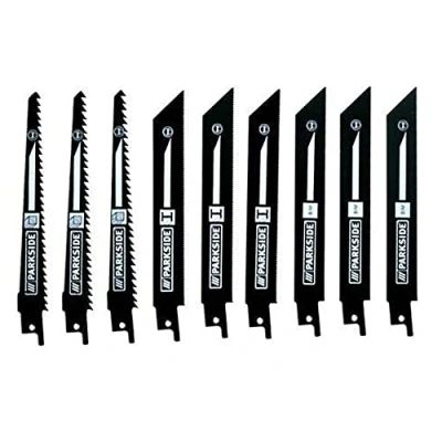 Afbeelding van Parkside Zaagbladenset 9 stuks voor reciprozaag PSSA 18 A1 LIDL IAN 104447 3x hout, metaal, bimetaal