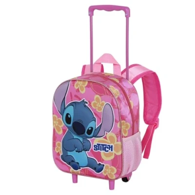Afbeelding van Karactermania Lilo en Stitch Roze 3D Rugzak met Wieltjes Klein Schattig Disney