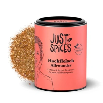 Afbeelding van Just Spices kruiden voor gehakt en veganistisch, 60 g, kruidenmix met uienraspen, paprikapoeder, knoflookraspen, meer