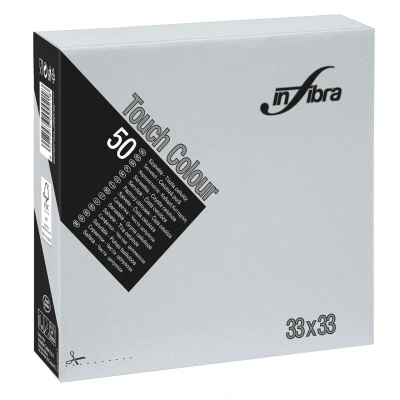 Afbeelding van Infibra I 0498 Servet 33x33cm 1/4 vouw Grijs 2 Laags 1200 Stuks