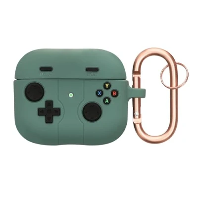 Afbeelding van kwmobile case compatibel met Apple AirPods 3 Hoesje voor oordopjes in groen/zwart Gameconsole