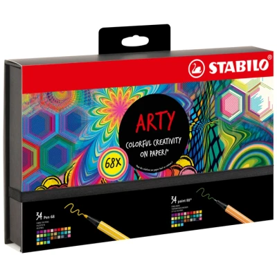 Afbeelding van Fineliner STABILO point 88 &amp; Pen 68 Arty creative assorti luxe box à stuks