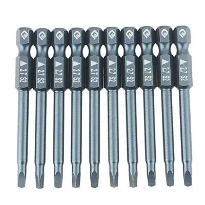 Afbeelding van 10 Stks Driehoek Hoofd Schroevendraaier Bits Kit,6.3mm 1/4 Zeskant Schacht Magnetische 65mm S2 Legering Staal 2.7mm Kit