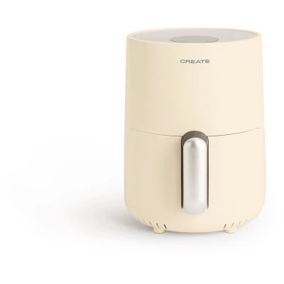 Afbeelding van CREATE Fryer Air Airfryer zonder olie, 1,5 l, gebroken wit, mand met antiaanbaklaag, temperatuurkeuze 80 200 graden, automatische uitschakeling, BPA vrij, programmeerbaar, 900 W