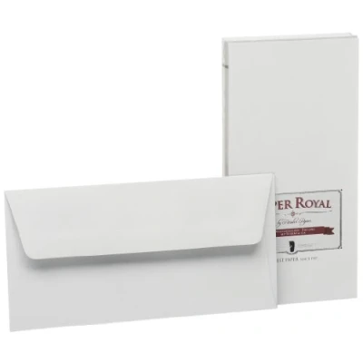Afbeelding van Rössler Papier 2033831170 Royal Enveloppen pakket w. Sf., DIN lang, 20 stuks, ijsgrijs