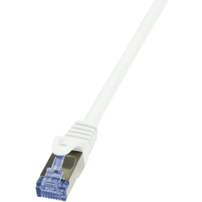 Afbeelding van LogiLink CQ3121S RJ45 Netwerkkabel, patchkabel CAT 6A S/FTP 30.00 m Wit Vlambestendig, Snagless 1 stuk(s)