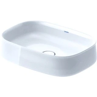 Afbeelding van Duravit zencha opzetwastafel 550 mm wit hoogglans zonder kraangat geslepen wondergliss 23735500791