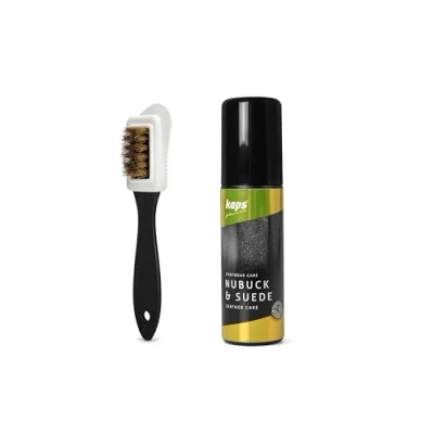 Afbeelding van Kaps Leather Conditioner Kleurhersteller voor alle kleuren nubuck en suède met sponsapplicator 4 zijdige schoenborstel, leerverzachter schoenen, handtassen, schooltassen 75 ml (2,53 fl.Oz)
