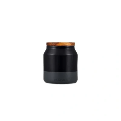 Afbeelding van Cole &amp; Mason Hinxton Zwart/Grijs Kleine Voedsel Opbergpot met Deksel, Counter Top Keuken Organisatie, Kast Opbergcontainer, Ruimtebesparende Voedselcontainer Keramisch/Acacia/Siliconen, (H) 125 mmx(D)