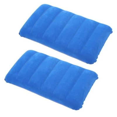 Afbeelding van tintoke Opblaasbaar kussen, campingreiskussen, luchtkussen, hoofdkussen, velourskussen, nekkussen, strandkussen, voor outdoor, reizen, wandelen, 2 stuks (koningsblauw)