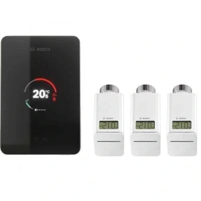 Afbeelding van Bosch EasyControl set zwart met 3 Smart thermostaten. Artikelnr: 7736701394