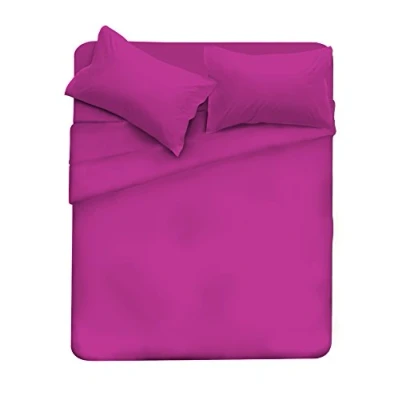 Afbeelding van Max Color Beddengoed set (plat 240x300, hoeslaken 170x200cm+2 kussenslopen 50x80cm), fuchsia, DOUBLE
