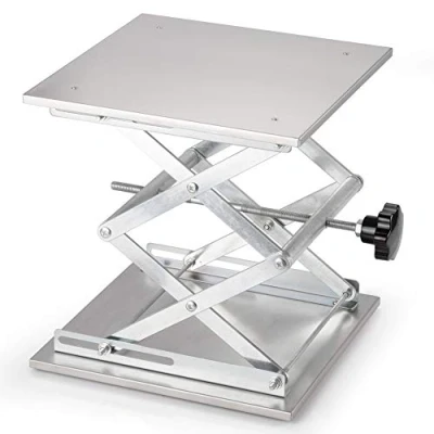 Afbeelding van stonylab Lab schaar Jack, 300 x mm Roestvrij Staal Laboratorium Ondersteuning Jack platform Lift Stand Tafel van 100 tot 450 mm, Gewicht 25 KG